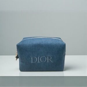 Dior Denim Blue Cosmetic travel pouch Bag-NWOT